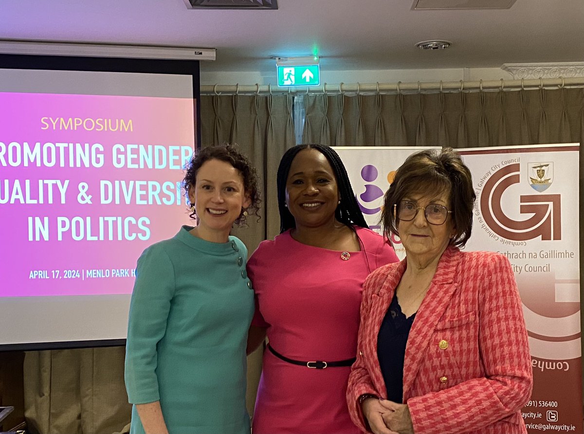 Great to be in Galway today with Helen Ogbu and my aunt Phil! Honoured to speak at the SHEroes symposium. So much to do to promote diversity in politics. So proud of Helen’s trailblazing work. #LE24