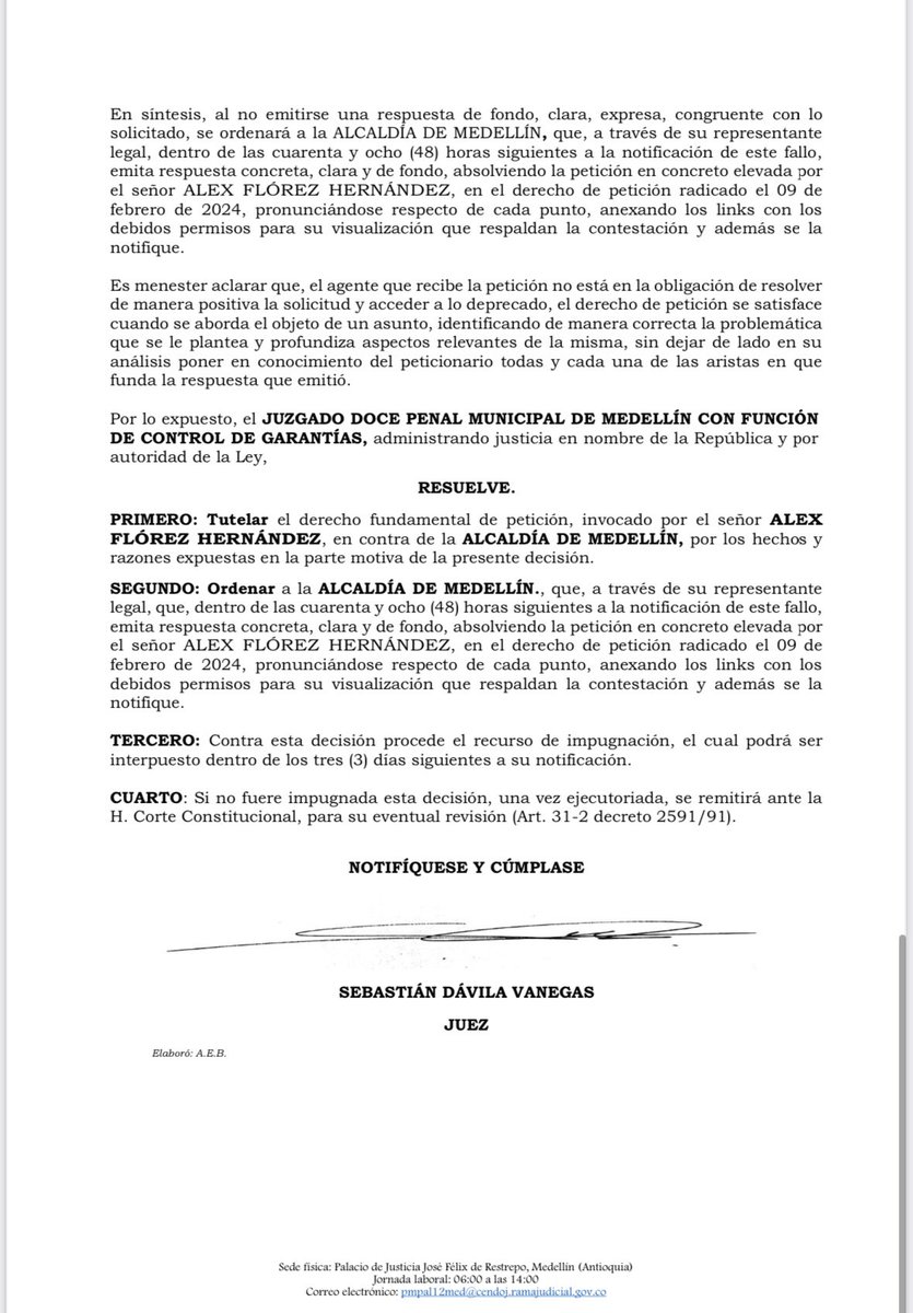 AlexFlorezH's tweet photo. Le volvimos a ganar a Federico Gutierrez, ahora en tutela en la que demostramos que oculta información.
Gutierrez es señalado de gastar plata PÚBLICA en una fiesta de cumpleaños personal.
Juez le ordena entregarme la información en máximo 48 horas.
Fico dónde está la plata? https://t.co/WZscC9wQZx