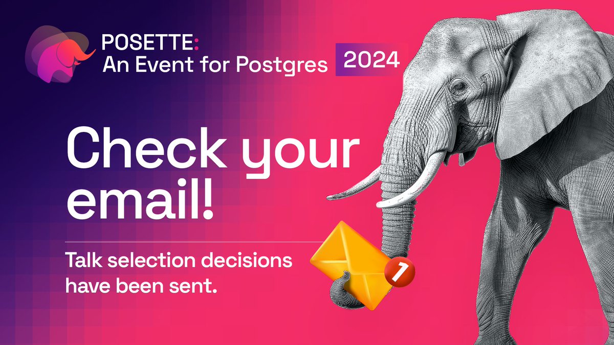 All #PosetteConf CFP email notifications have been sent 📢 for accepted, declined, & reserve (waitlist) talks If you haven’t received it, check your junk folder 🗑️ Again, 👏 BIG THANKS 👏 to all who submitted proposals! Now is time to Save the Date addevent.com/event/AE199067…