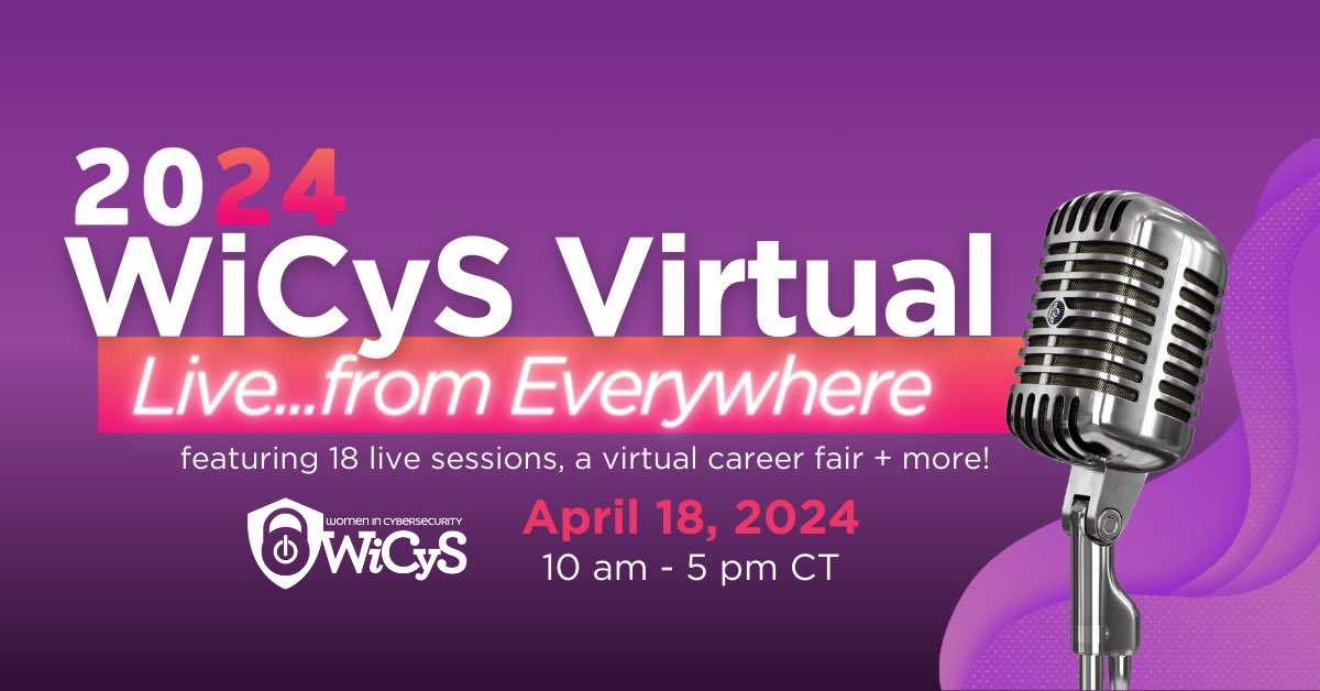 Registration for #WiCySVirtual CLOSES TODAY, Wednesday, April 17th, at 5pm CT! Secure your spot today, and join us live from EVERYWHERE! 🌎 Register HERE before it’s too late: wicys.org/events/wicys-2…