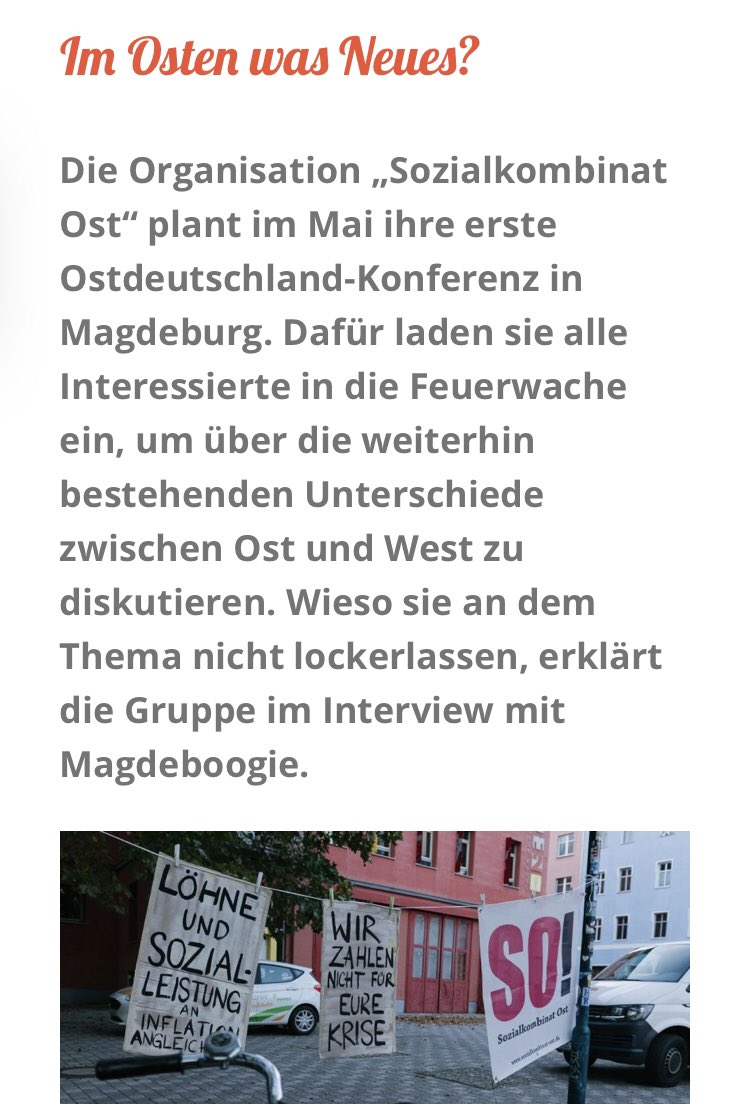 Mit dem Magdeburger Online-Magazin „Magdeboogie“ haben wir über unsere bevorstehende Ostdeutschland-Konferenz gesprochen. 🔥 Lest mal rein! Zum Interview ➡️ magdeboogie.de/2024/04/15/im-…