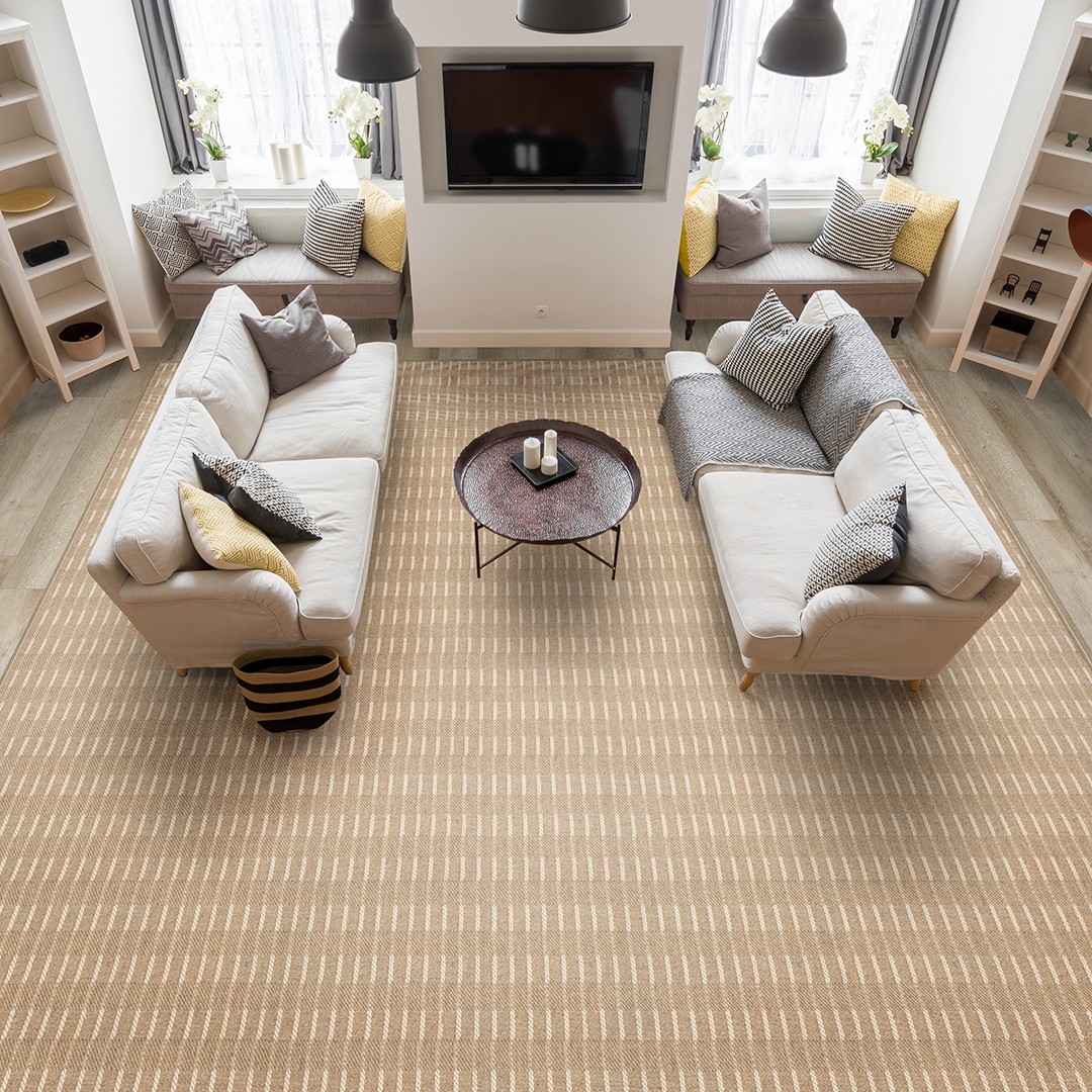 This groundbreaking flatweave is bound to turn heads. Revolutionary’s specialized weave structure adds a layer of interest to the linear design. View all available colors: bit.ly/3PWRzWd #stantoncarpet #carpetlove #arearug #customrug #luxurycarpet #luxurydesign