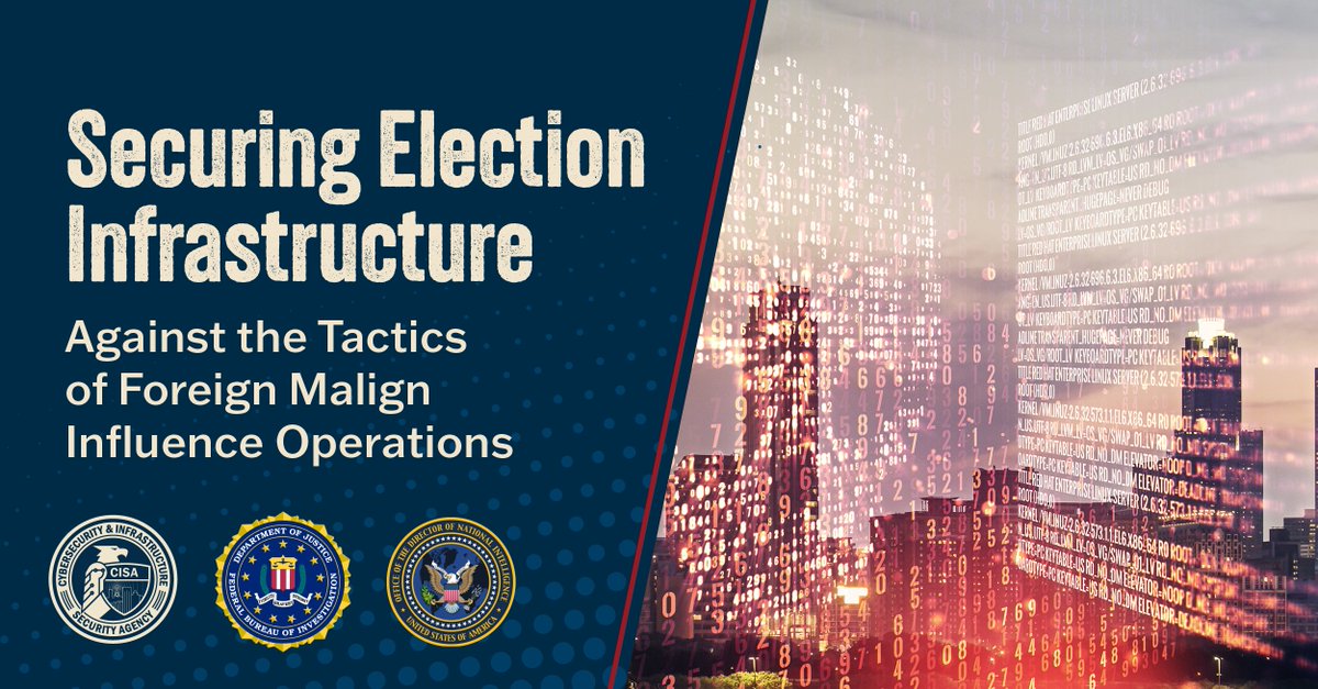 Our latest release provides key insights and recommendations to bolster resilience against foreign malign influence operations. Let’s secure our systems together! go.dhs.gov/JjK #Protect2024