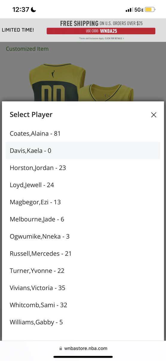 🚨 ATTN WNBA FANS 🚨 An AUTHENTIC JERSEY for EVERY SINGLE PLAYER is available for purchase online in the TEAM, FANATICS, or WNBA STORE. If you do NOT see a player’s jersey on the team storefront, CLICK ON THE CUSTOM JERSEY and SELECT YOUR PLAYER FROM THE DROP-DOWN MENU.