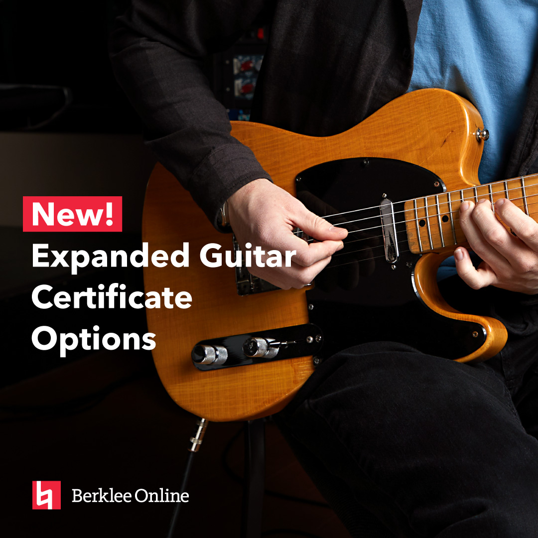 Now more flexible, our guitar certificates include broader course choices and genres, all based on your feedback! Tailor your learning experience to your interests while earning the same prestigious credential. 🎸 Sign up now: berkonl.in/4aCQZoN