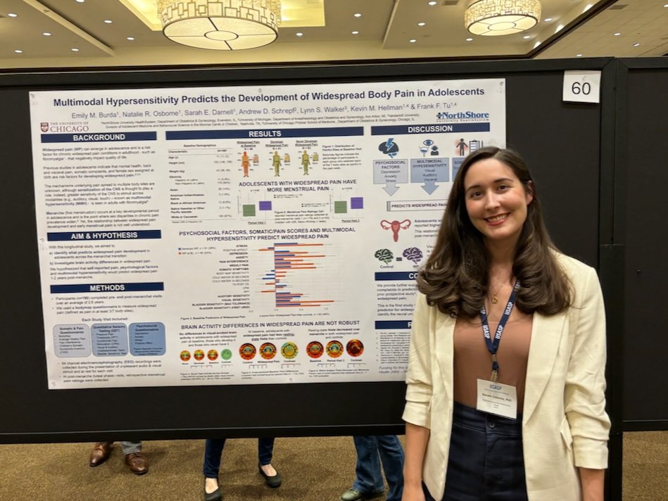 (1/3) A lot of firsts for me this week!

My 1st time at #USASP2024 presenting my postdoc work in the GyrLab (cureperiodpain.org)

We're following 300 adolescents before and after their 1st period to determine biological, behavioural & 🧠 risk factors for developing #pain