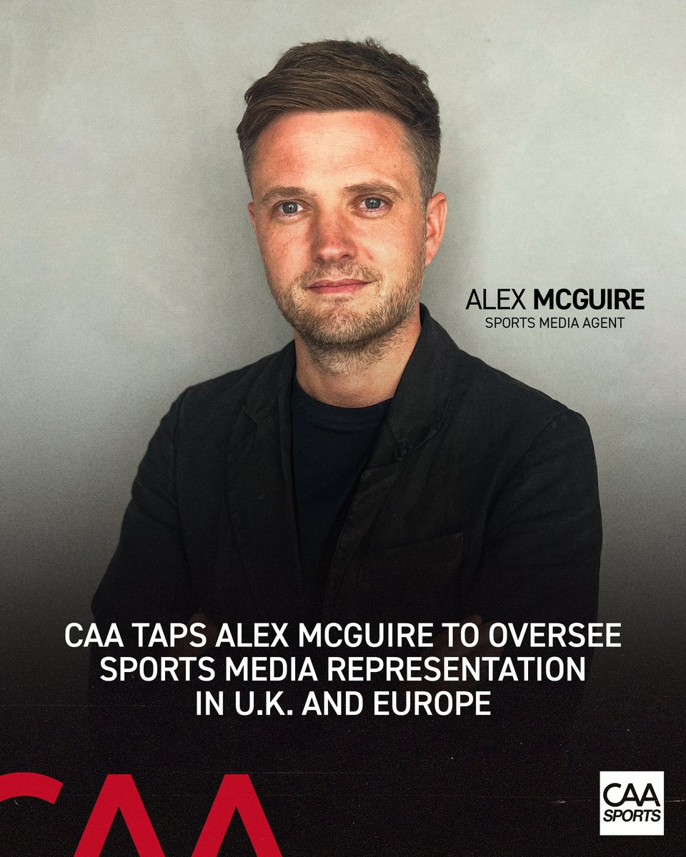 caa_sports's tweet photo. CAA Sports International appoints Alex McGuire to guide sports media representation efforts.

https://t.co/jkvjthAsjp https://t.co/K2BUSy85dh