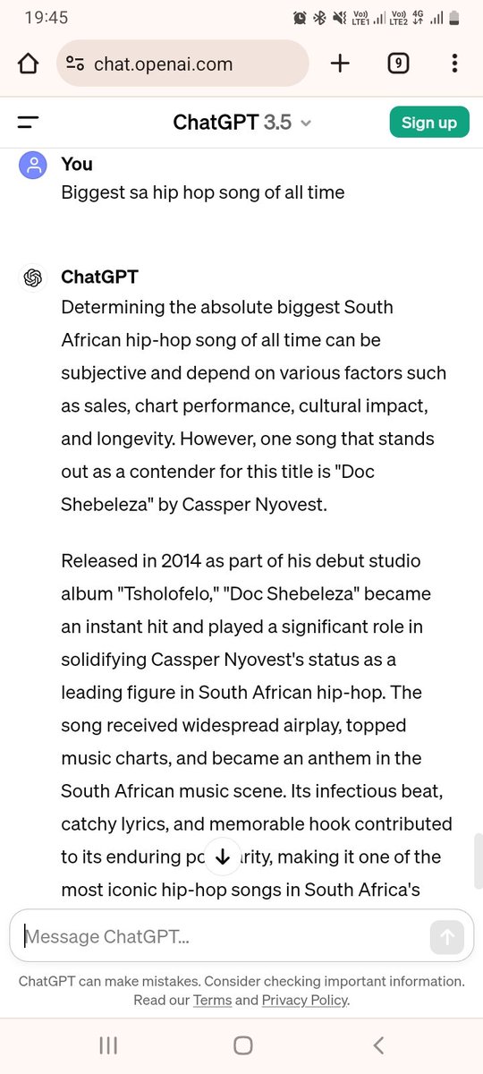 @casspernyovest' Doc Shebeleza is the Biggest S.A Hip Hop song of all time.