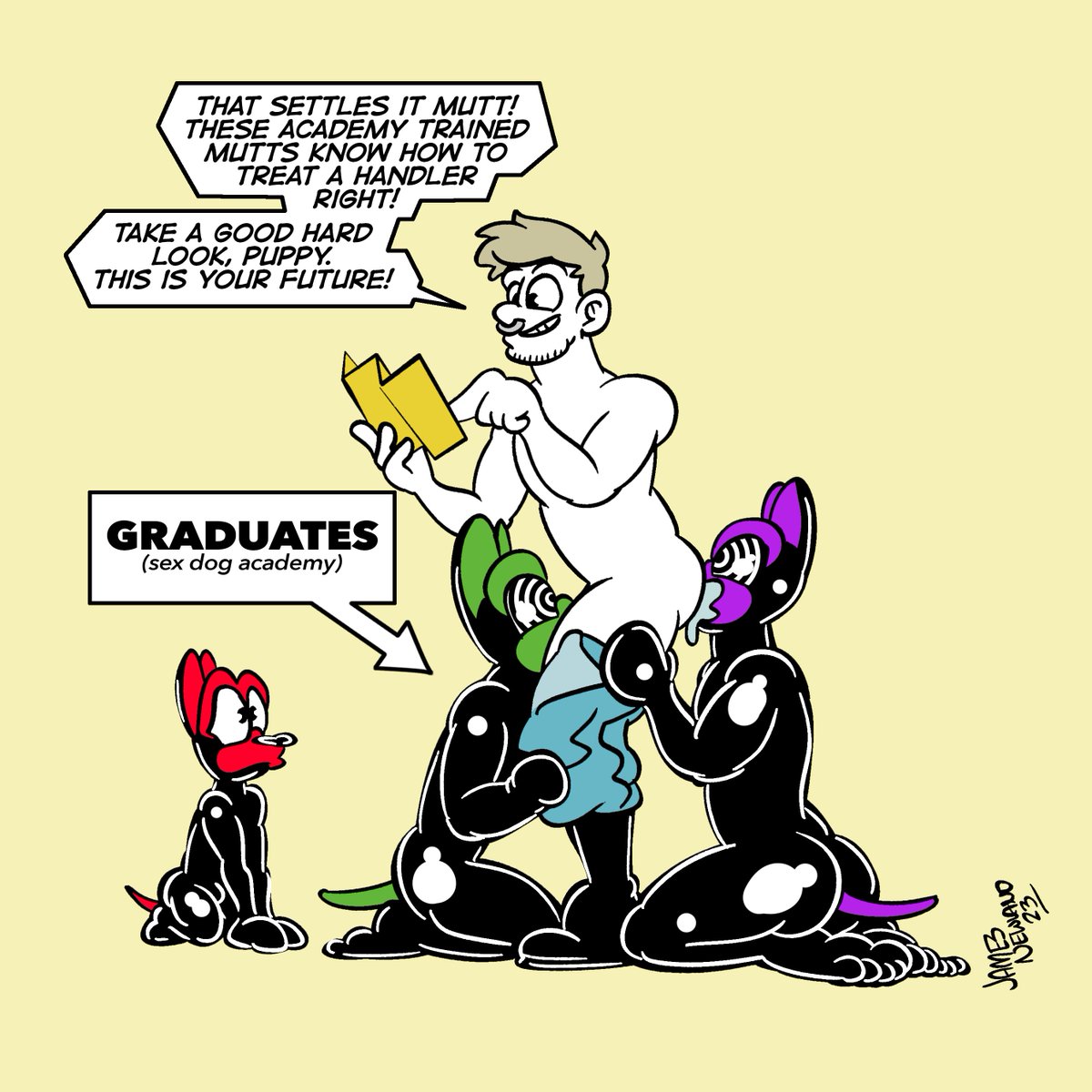 Your handler deciding what dog academy you are being shipped off too based on how great a 'service' the graduates show him. subscribestar.adult/spacepupsilver