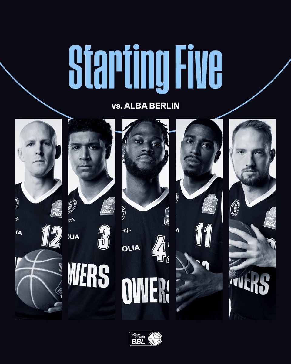 hamburgtowers's tweet image. #Towers_Live Unsere #StartingTowers im Spiel vs. @albaberlin  

🏀 #42 Durham
🏀 #11 Christmas
🏀 #3 Hughes
🏀 #12 Hinrichs
🏀 #10 Dziewa

#13 King setzt mit muskulären Problemen aus.
📺 Jetzt #LIVE bei @dynsport👉 twrs.me/dyn | #VeoliaTowersHamburg