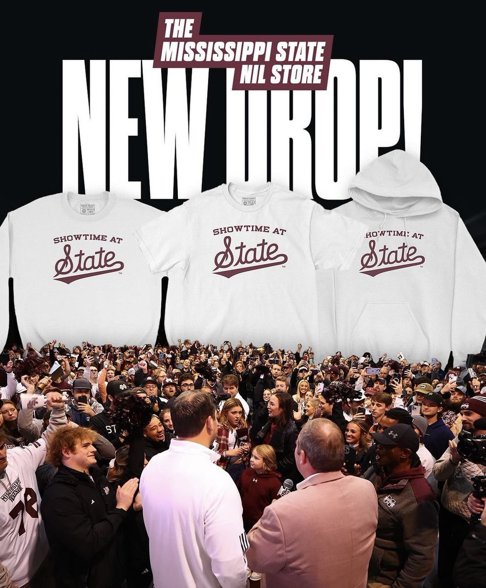 HailStNILStore's tweet image. Trust us.. you don’t want to miss it 🏈 Showtime at State Merchandise is live! Every purchase directly supports @BulldogNIL 🐶
msstate.nil.store/collections/li…