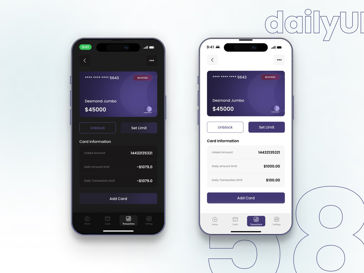 #day58 #90daysUIChallenge 

Task: Design a screen showing an interface for a blocked payment card

Please share your thoughts🙂

#UIDesign #UserExperience #DesignChallenge
#designjobs #DesignChallenge 
#ui #ux #uidesigner #uxdesign #uxdesigner #design #dailyuichallenge
