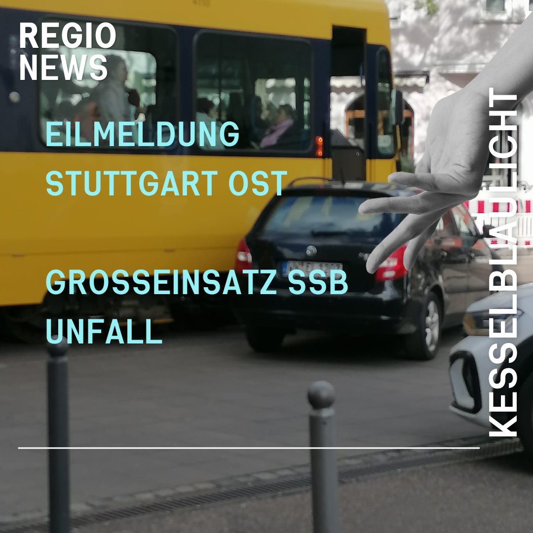 #Stuttgart #SSB #BadenWürttemberg #Ostendplatz 
#Skoda Fahrerin wollte verbotenerweise in die Landhausstraße/Schienen abfahren und fuhr dabei in die Stadtbahn. 3 Personen leicht verletzt.