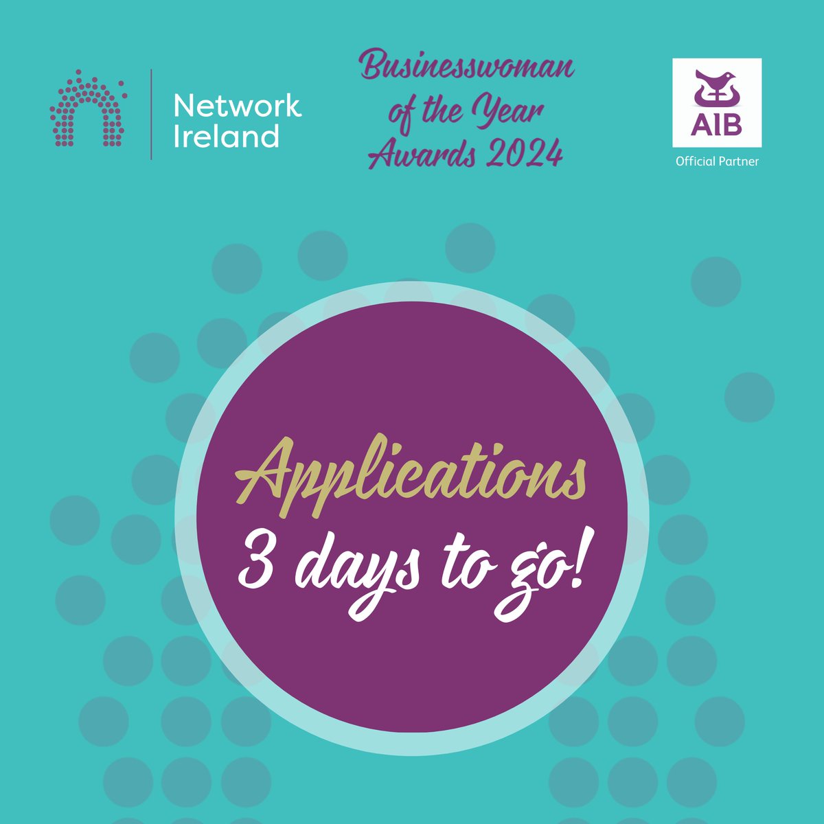 The deadline for applying is Friday. Apply at bit.ly/3v8Ss6Q #supportedbyAIB #NetworkIreland #AStepAhead #NetworkIrelandWaterford #empowerment #businessawards