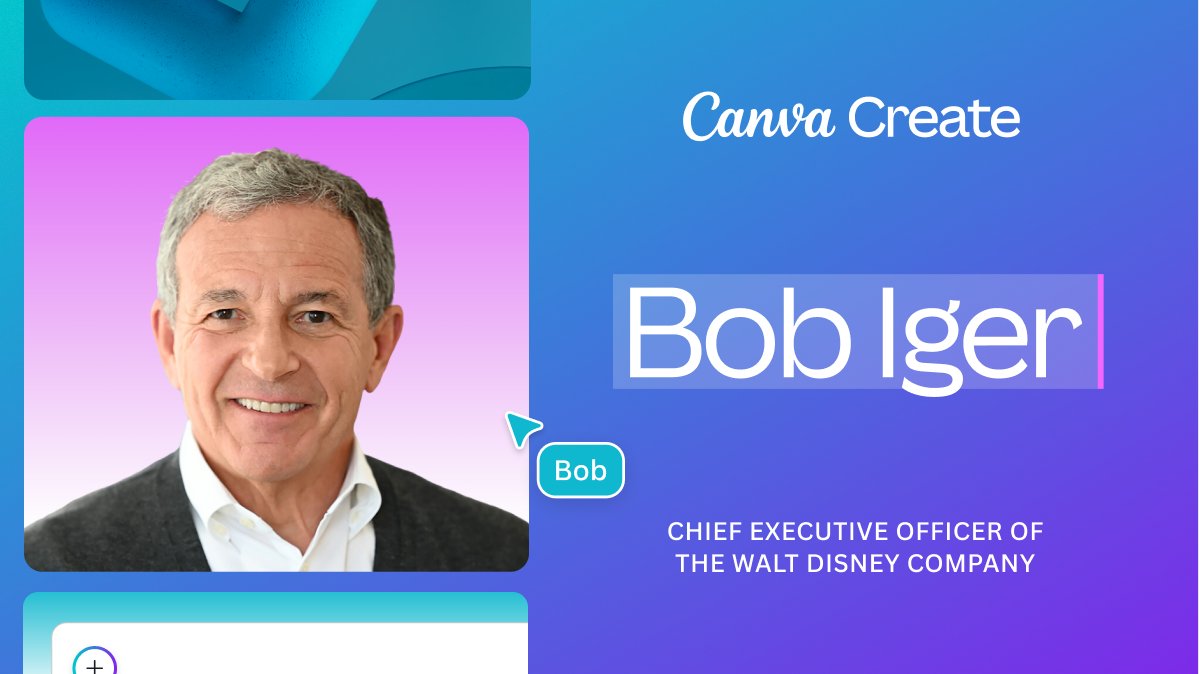 Disney CEO Bob Iger will be the headline speaker at @Canva Create on May 23. Canva CEO Melanie Perkins will sit down with Disney CEO Bob Iger to discuss what it takes to build an iconic global brand.
