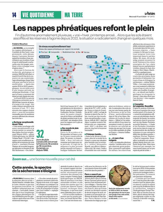 Nous le disions depuis cet automne : fin de cycle de la #sécheresse, comme en #Californie, retour des précipitations. Variabilité naturelle ! Certains nous 'avaient donné rdv en fin d'hiver', hé bien nous y sommes. Les alarmistes, dépités, se tournent vers le risque de gel 🙄🤡