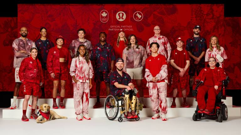 Team Canada Olympic uniforms...I find them pretty bloody looking. Not my idea of 'Canadian'.