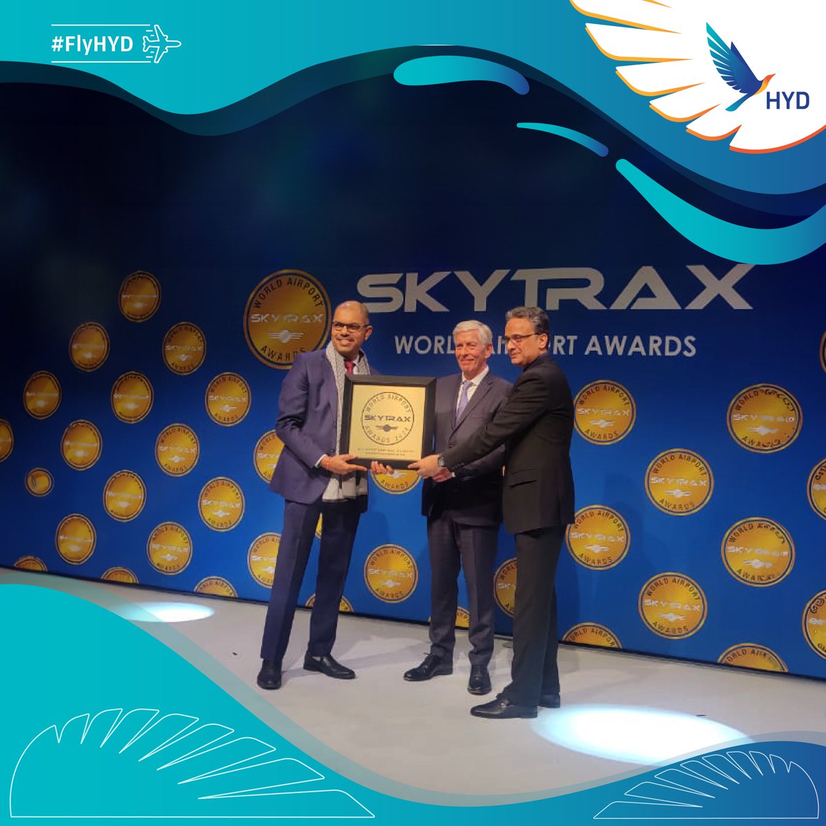 #HYDAirport won Best Airport Staff in India & South Asia by #Skytrax. This award underscores our commitment to exceptional service. #FlyHYD #ExperienceEpicEveryday #SkytraxAwards2024 @skytrax_uk @HiHyderabad @Hyderabad1st @HyderabadTrails @AAI_Official @MoCA_GoI @ACIAPACMID
