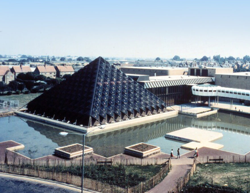 Moon base.. I mean Milton Keynes! Bletchley Leisure Centre pyramid in the 1970s.