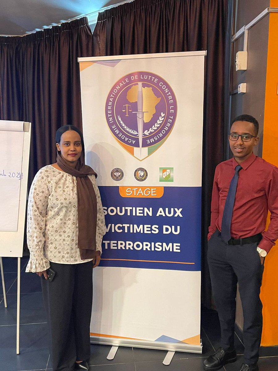 👉Le S/lt Fatouma Ahmed Egueh et l’Adjudant Abdoulkader Mohamed Youssouf vont participer du 15 au 19 avril ,à l’École Nationale à Vocation Régionale d'Abidjan,en Côte d'Ivoire, à la formation portant sur l'aide aux victimes de terrorisme.
