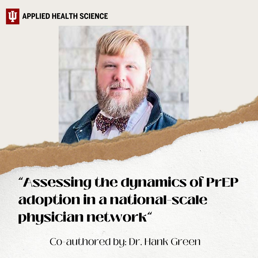 Dr. Hank Green, Associate Professor in the Department of Applied Health Science, was the Principal Investigator and the Project Lead on this new study! Check it out at sciencedirect.com/science/articl… #PrEP #PublicHealth