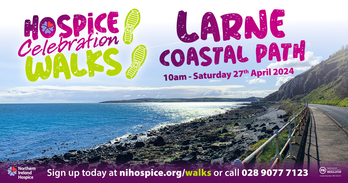 We're gearing up for our Larne Hospice Walk next Saturday! Join us at Larne Leisure Centre at 10am! Can't make it? No worries, there's plenty of other walks available! Visit our website for info: brnw.ch/21wIUS3 #HospiceWalks #NIHospice 🚶‍♂️👟💜