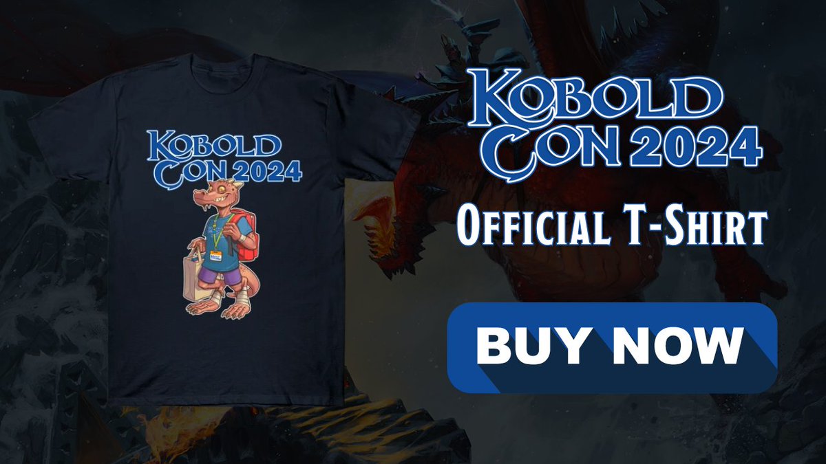 Kobold Con is upon us! As the day draws near, we want you all to be able to celebrate the excitement with us! Get your Kobold Con 2024 T-shirt now! 👕: bit.ly/KPCon-Shirt #DND | #TOV | #TTRPG