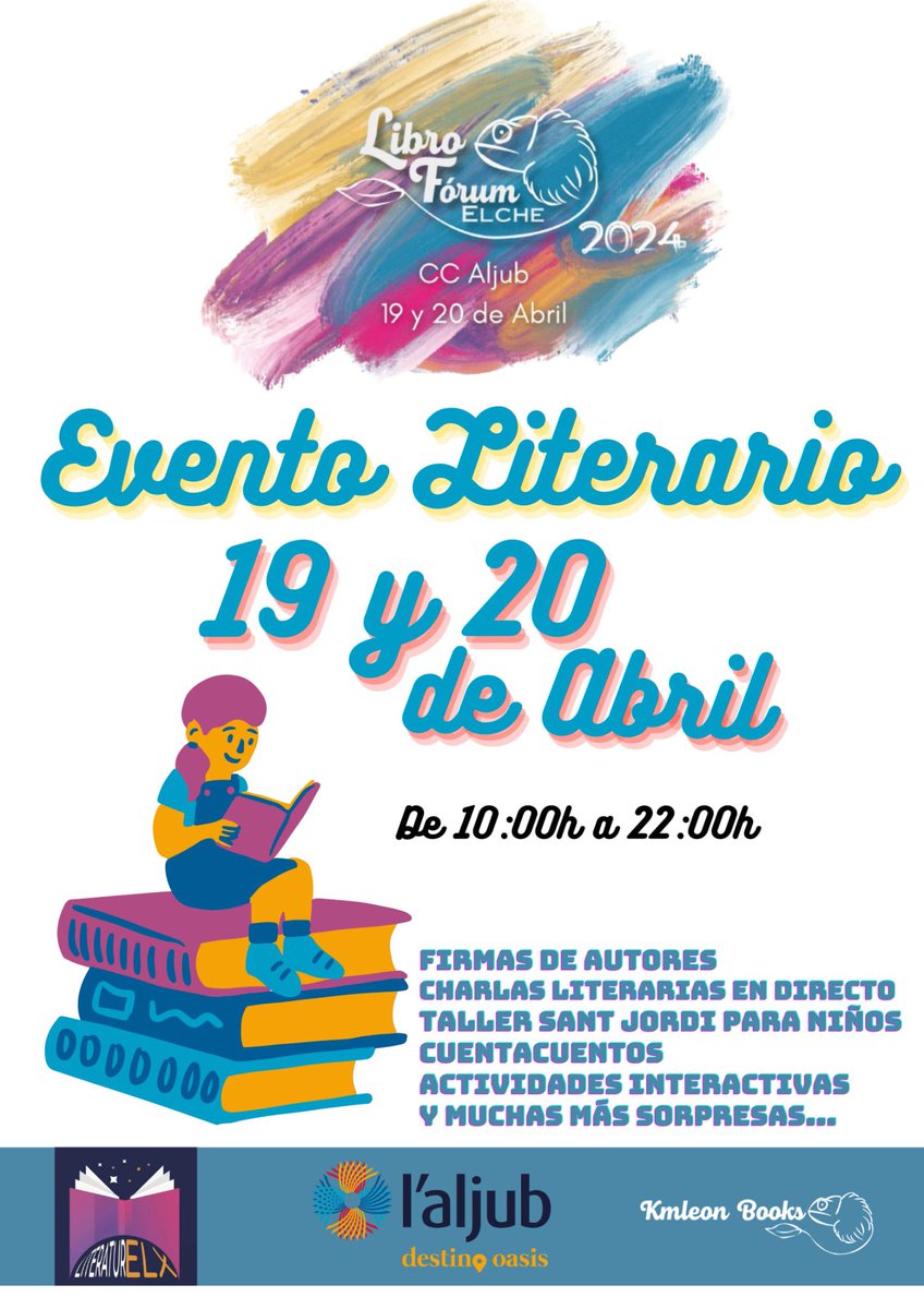 AlonMZ's tweet image. Os recuerdo que este pedazo de evento al que asistire(el día 20) estará lleno de buena gente y de muchas sorpresas!! Y si sois autore/as y queréis asistir,queda un hueco el viernes 19!!
#LibroForumElche2 #YoVoyAlLibroForumElche
@Literaturelx_ @KmleonBooks