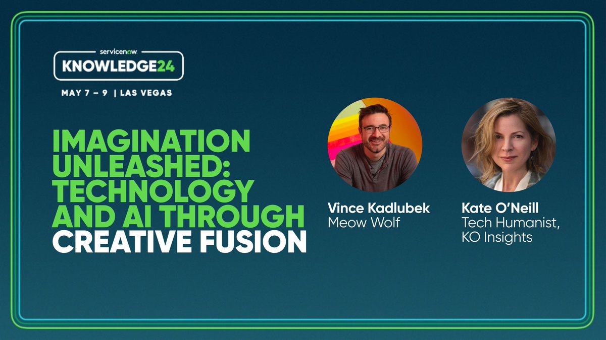 Join us for a captivating keynote illuminating the possibilities behind AI with two visionary leaders: Kate O’Neill and Vince Kadlubek. #Know24 spr.ly/6010bHIJi