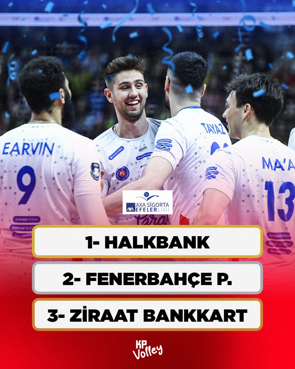 AXA Sigorta Efeler Ligi’nde sezon tamamlandı. ✅ 

Şampiyon Halkbank 🔵🏆