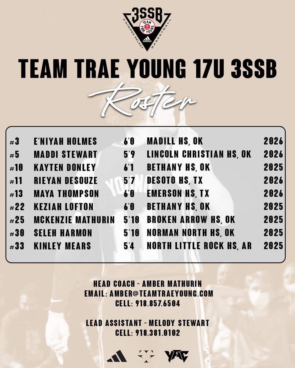 teamtraeyoungg's tweet photo. 17U 3SSB - Schedule 

📍 Bryan TX 
🛑 Session 1 
🤝🏽 @3SSBGCircuit 

⛹🏽‍♀️ @ENiyahhoops_3 
⛹🏽‍♀️ @MaddiStewart10
⛹🏽‍♀️ @KaytenDonley
⛹🏽‍♀️ @rieyandesouze
⛹🏽‍♀️ @Maya_Thompson2
⛹🏽‍♀️ @KeziahLofton32
⛹🏽‍♀️ @mathurin2025
⛹🏽‍♀️ @SelehHarmon
⛹🏽‍♀️ @KinleyMears

#TeamTraeYoung https://t.co/aJSL3MZxwq
