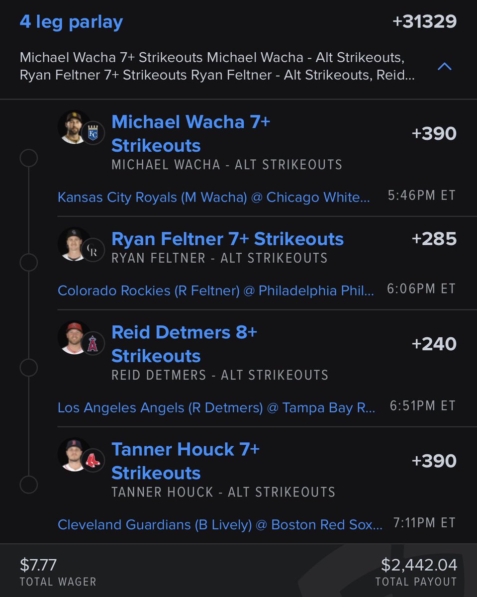 Tonight We Predict The Unthinkable!☔️

These Pitchers Will Get The Job Done!🏟️

$100 To 4 Followers When We CASH💰

Roll With Me Not Against Me🎲 
#GamblingX #RollWMe #CashApp
