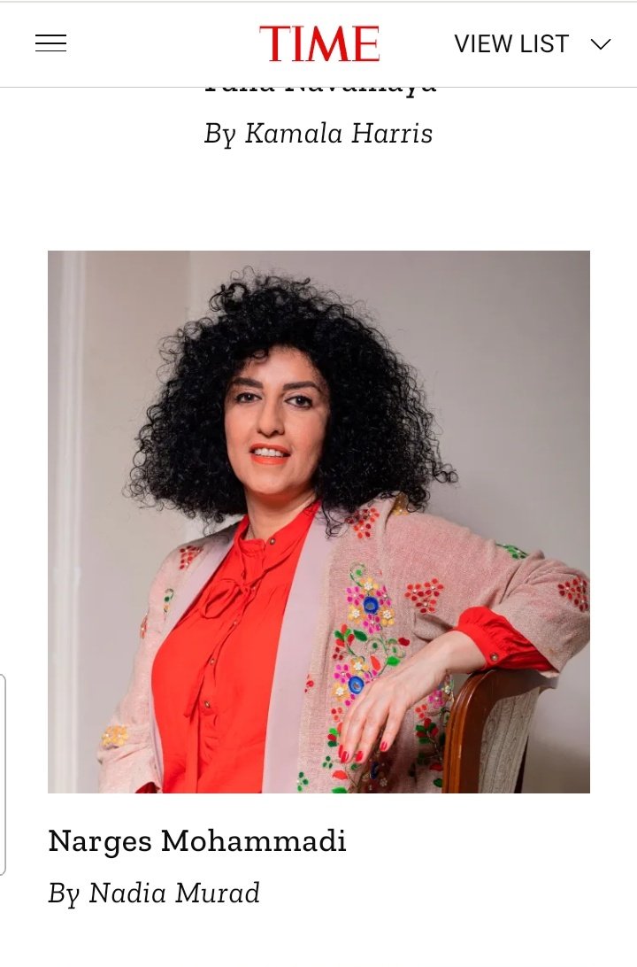 The 2024 #TIME100 is here. Introducing our list of the 100 most influential people in the world. We are honored to announce that #NargesMohammadi is a part this group. See the full list here: time.com/time100