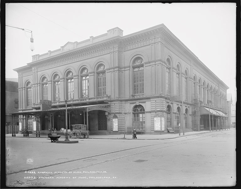 The oldest music hall still in use in the United States is the Academy of Music in Philadelphia, which opened in 1857. See more in the Spring issue of Carnegie Magazine at bit.ly/CarnegieMagSpr…. 📸 Photo: Library of Congress, Prints & Photographs Division