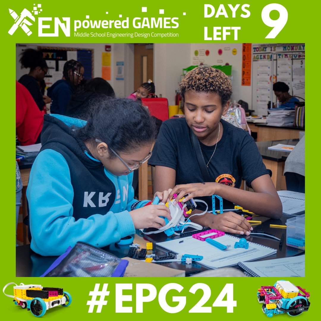 🚀 Only 9 days to go until the ENpowered Games! 🎉 Get ready for students to shine in this epic competition. It's going to be a blast! 

#ENpoweredGames #EPG24 #STEM #Innovation #Countdown #ProjectSYNCERE #Engineering #STEMcompeition #Chicago #Nonprofit