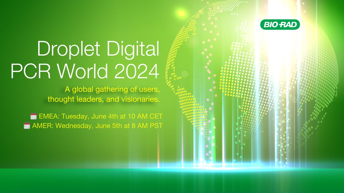 The highly anticipated ddPCR World 2024 event is returning! Save the date for June 4-5 to join global experts in celebrating the groundbreaking advancements powered by ddPCR technology.

Register today: ow.ly/4Sne50RgM4M

#ddPCRWorld2024 #ddpcr #digitalpcr #genomics