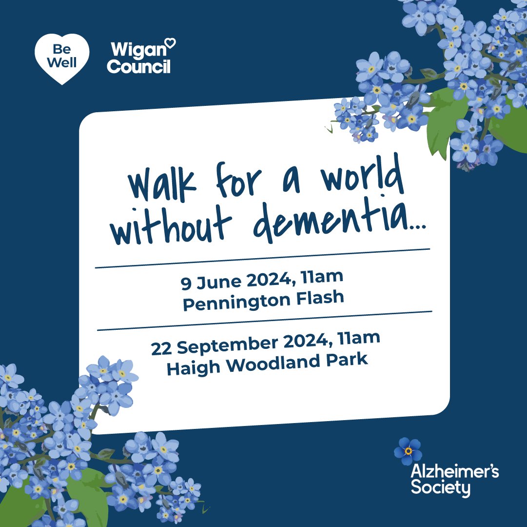 Please help us support thousands of local families and join our Memory Walks in aid of @alzheimerssoc 💙🌼 Register for your free ticket and download our sponsorship form at wigan.gov.uk/memorywalk