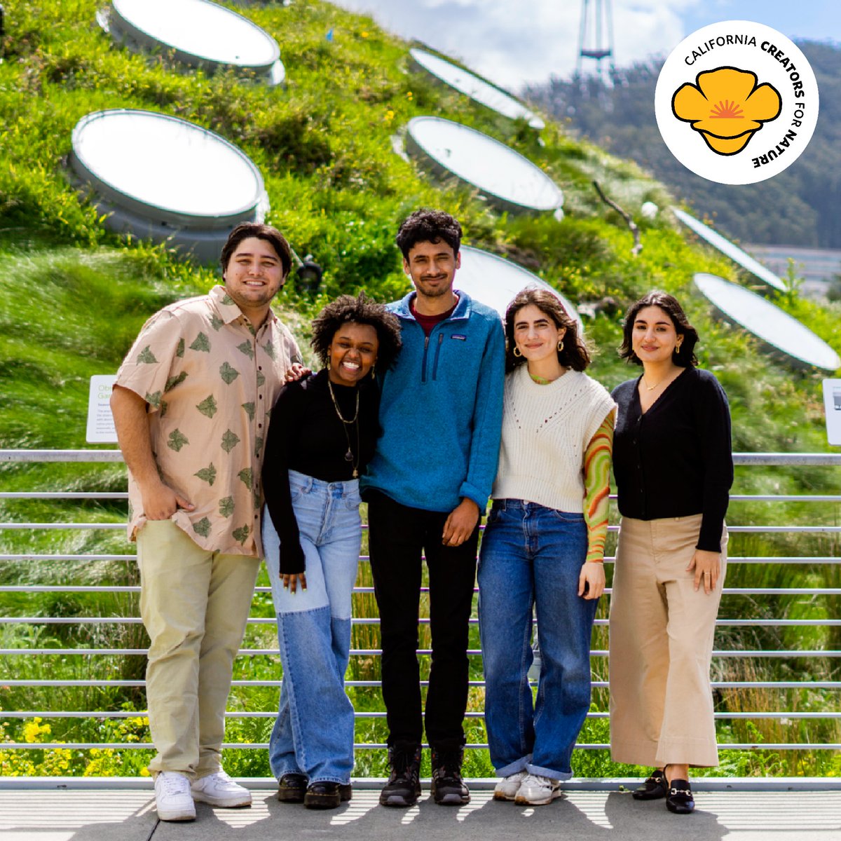 We’re thrilled to welcome our first-ever cohort of California Creators for Nature! Meet (left to right) Kaua Hermosura, Dezz McGill, Vishal Subramanyan, Chloé Stowell, & Kiana Kazemi: bit.ly/3JmKCtF