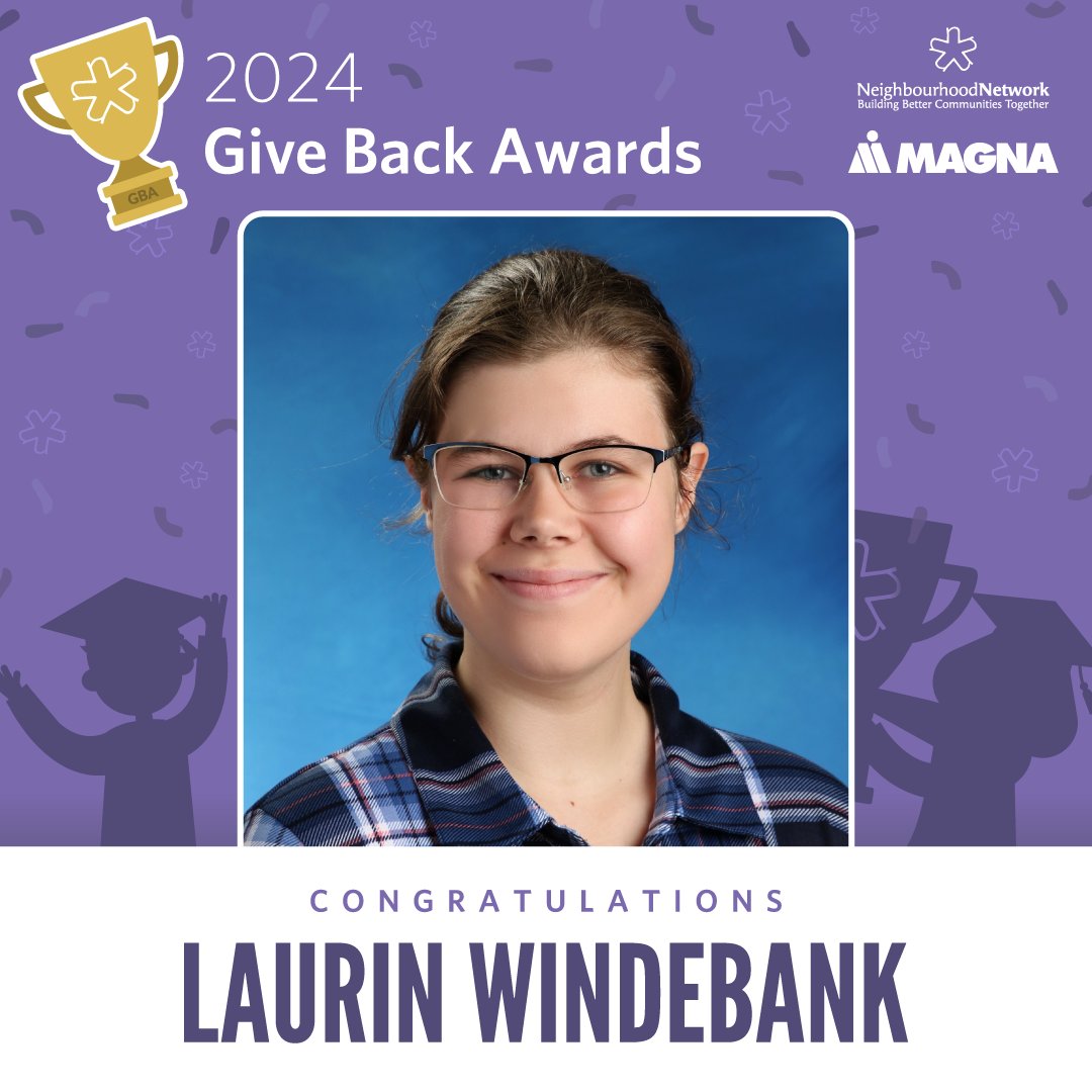 Congratulations to Laurin Windebank from Huron Heights S.S., our next #GiveBackAwards recipient! 🎉 Read about Laurin's inspiring volunteer journey within her school and with @girlguidesofcan at nnetwork.org/GBA. #NVW2024