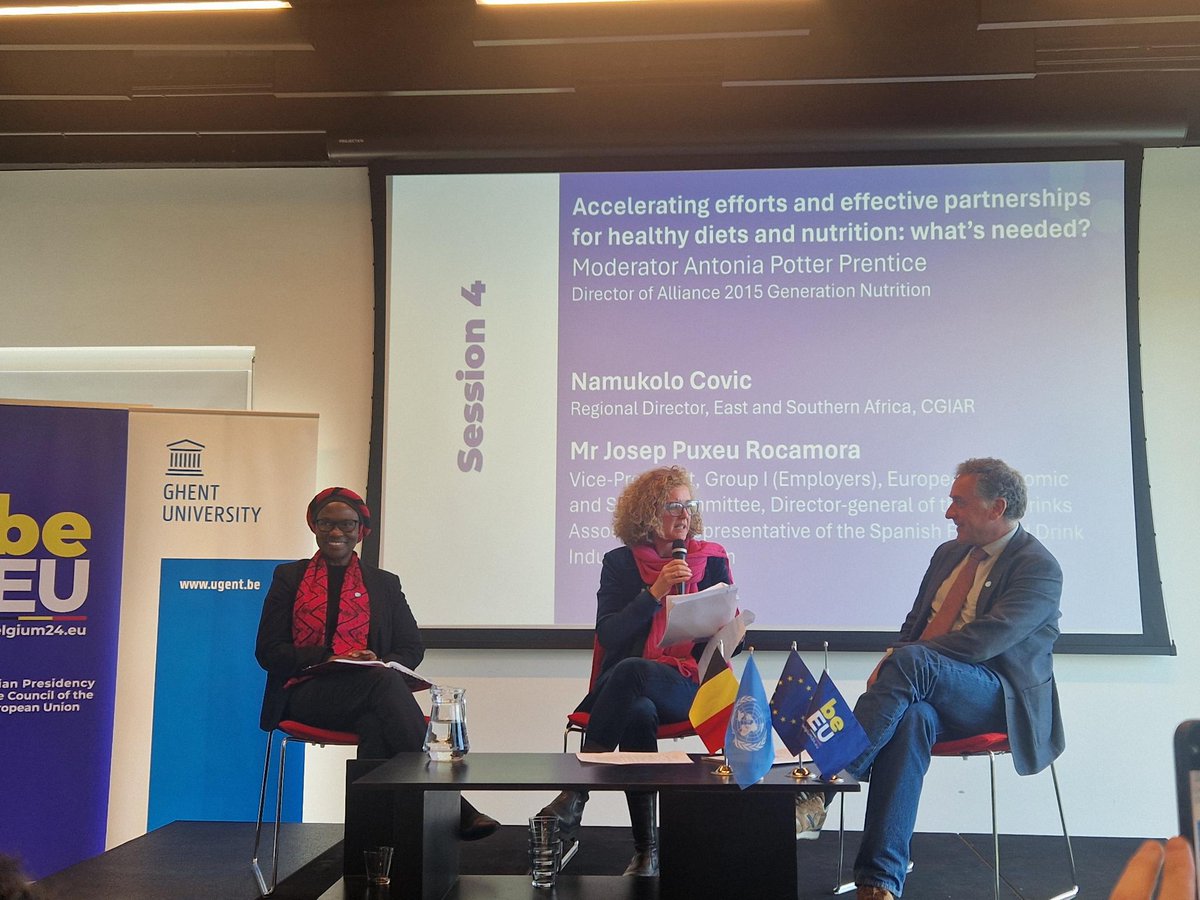 'Thanks to a strong coordinated multisectoral approach, agricultural investments were able to reduce stunting in Ethiopia” @NamukoloC, Director of @ILRI at the closing panel on healthy diets for all @#EU2024BE Event @ugent @FAOBrussels @Alliance_2015 #GenerationNutrition