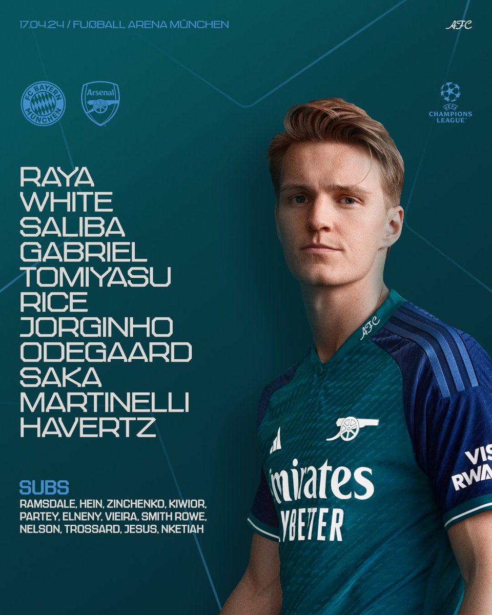 🟢 𝗧𝗘𝗔𝗠𝙉𝙀𝙒𝙎 🔵

🧱 Tomiyasu returns at left-back
⚖️ Jorginho in the middle
⚡️ Martinelli on the wing

Time to stand up and be counted, Gunners 👊