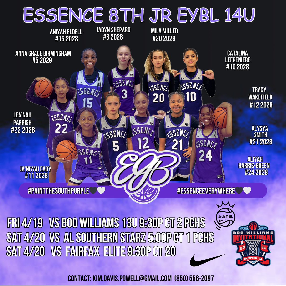 🚨Coaches☑️Us Out🚨
#EGB #EssenceEverywhere #PaintTheSouthPurple💜🖤#EYBL #EYCL #BooWilliams
