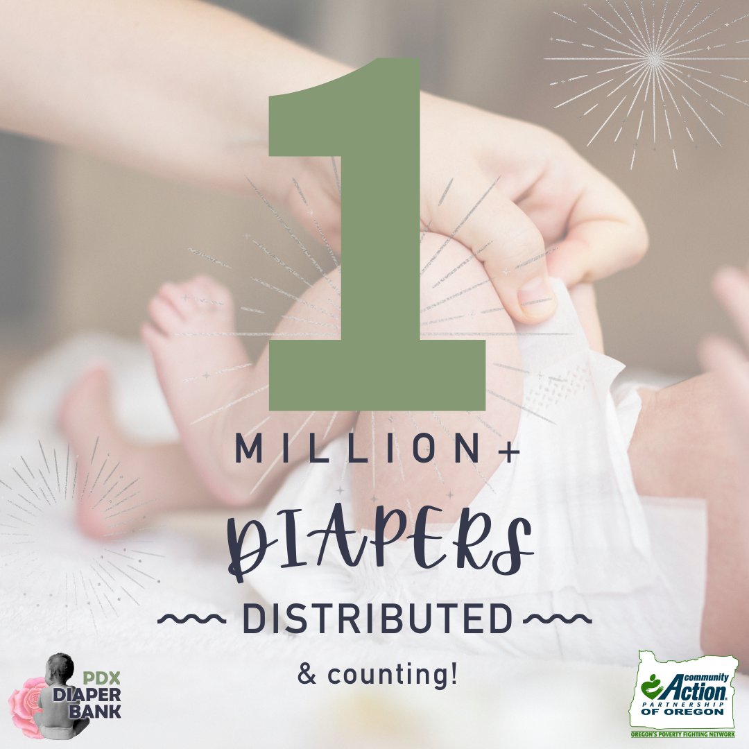 Over 1 MILLION diapers have been distributed to Oregon families through our DDDRP project in partnership with Community Action Partnership of Oregon (CAPO), and our efforts are only gaining momentum! For more information about this project, visit: pdxdiaperbank.org/statewide-serv…
