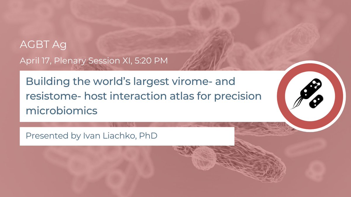 🔬 Discover the latest advancements in microbial research today at the @AGBT Agricultural Meeting. Join @ivanliachko at 5:20pm for an insightful presentation on building the world’s largest virome- and resistome-host interaction atlas for precision microbiomics. #AGBTAg #AGBTAg24