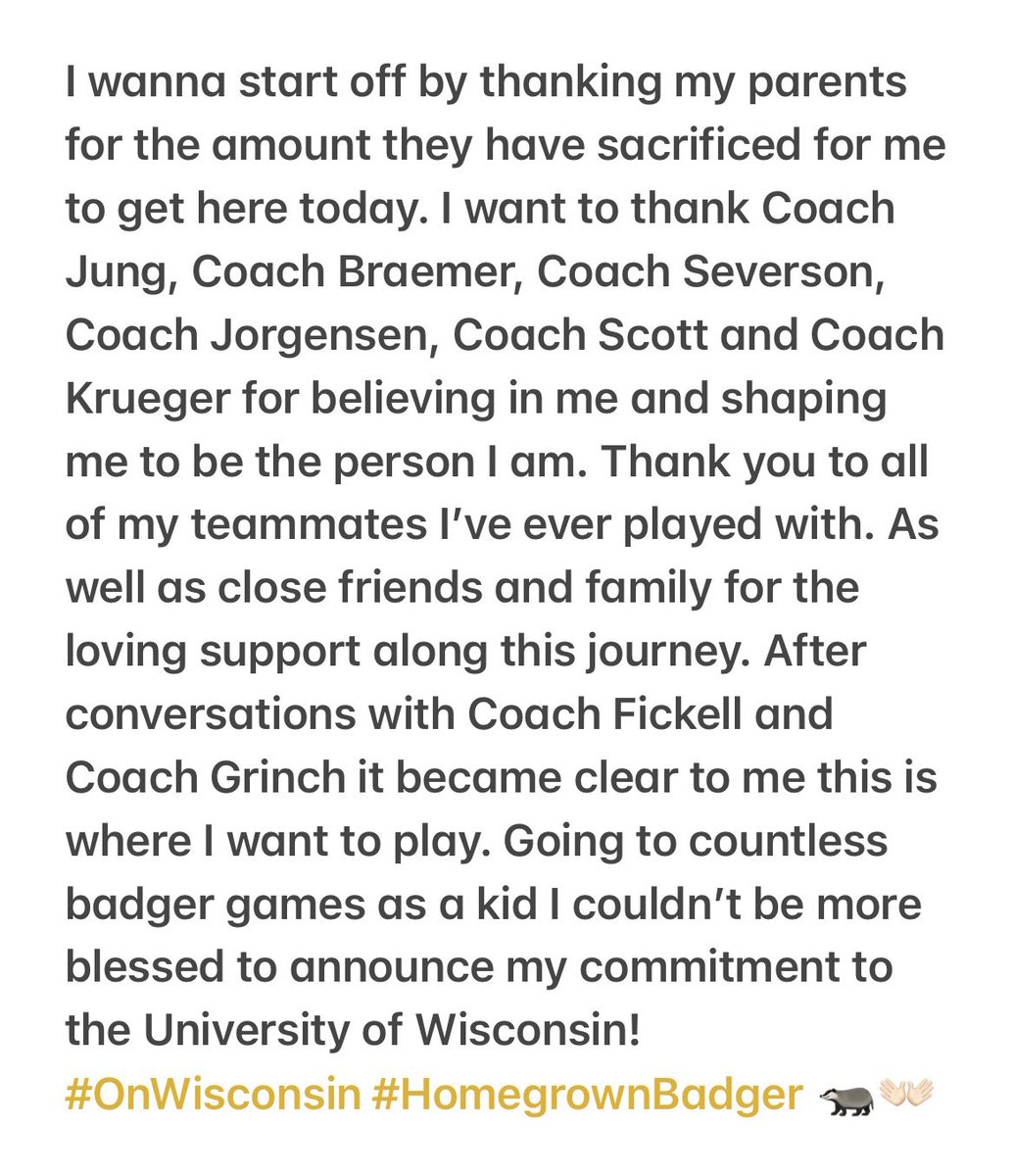 @CoachFick @CoachGrinch @PatLambert13 @_maximus347 @CoachJCooper @TheRealNickOsen @AllenTrieu #HomegrownBadger #OnWisconsin 🦡👐🏻