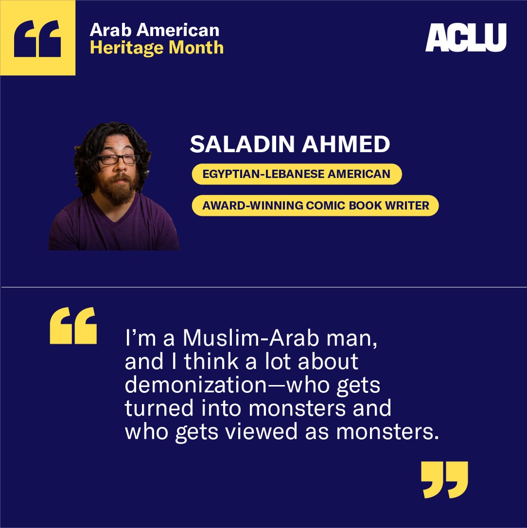 Saladin Ahmed is a science fiction and fantasy writer, who has published multiple award-winning comic books. Ahmed has spoken about how his religious and cultural identities inform his work, and this month, we celebrate Ahmed's creativity and vision.