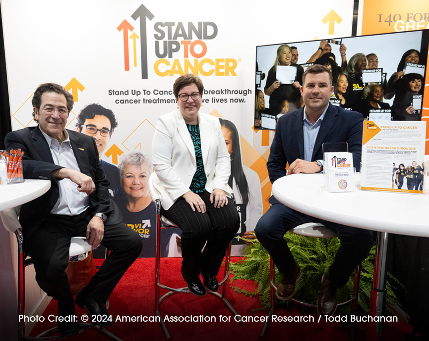 Thank you @AACR for hosting a terrific annual meeting! #StandUpToCancer’s leadership & scientists joined with the broader research community for an incredible event to learn more about the latest advances in cancer research. We were so inspired by all the presentations!🧡 #AACR24