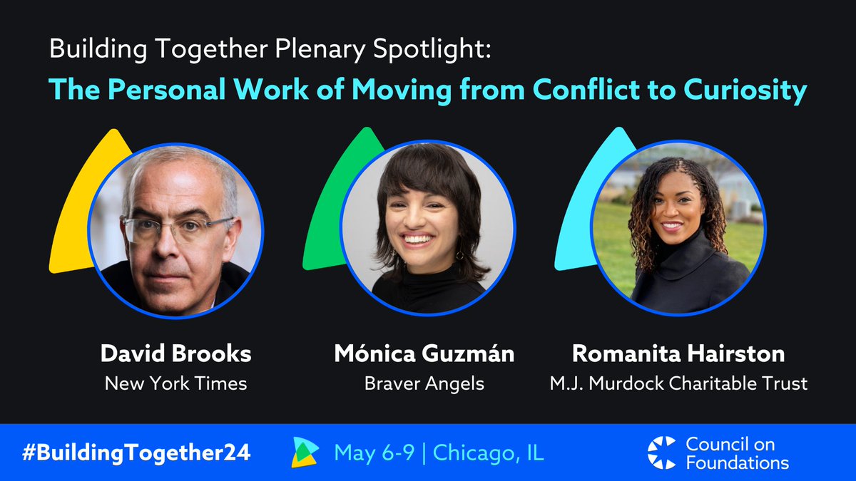 We're counting down the days to #BuildingTogether24! Listen to this episode of @abraverway with @moniguzman and @nytdavidbrooks on how to exchange diverse viewpoints. Catch both of them during our opening plenary session, including Romanita Hairston! bit.ly/4cWCz4r