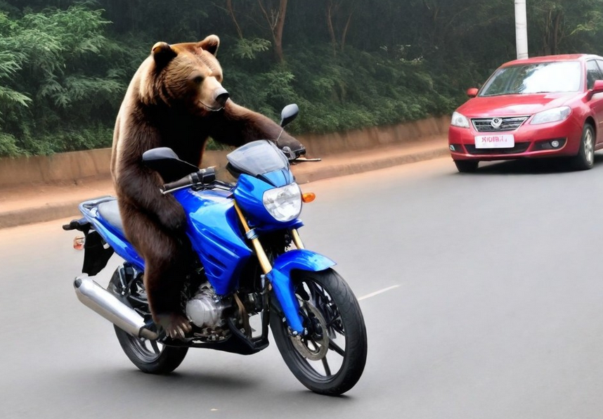 A bear driving a sports bike in Bengaluru. Generated using <a href="/freepik/">Freepik (now Magnific)</a> Picaso 😂
#AI #aiimages