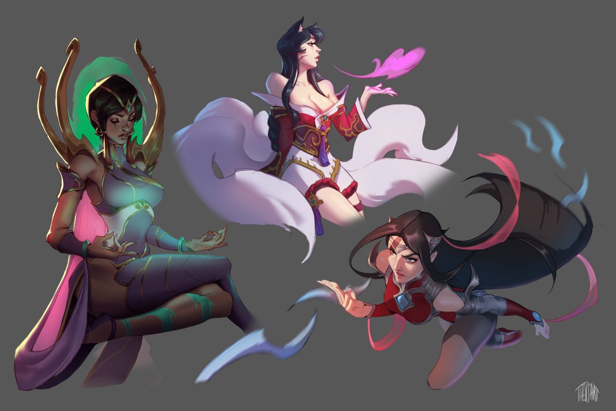 Ionian girlies <3 #LeagueOfLegendsArt #artoflegends #ahri #irelia #Karma